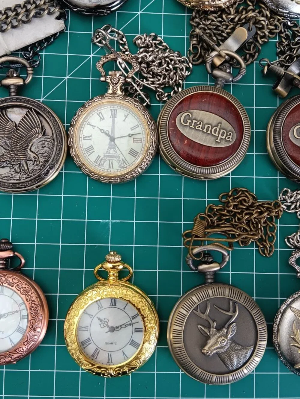 Bulk Lot of 20 Modern Quartz Pocket Watches - Folio & Unbranded (All Running)